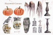 Watercolor Flower, Halloween Clipart, an Illustration by May • SHO (Thumbnail 5 of 17)