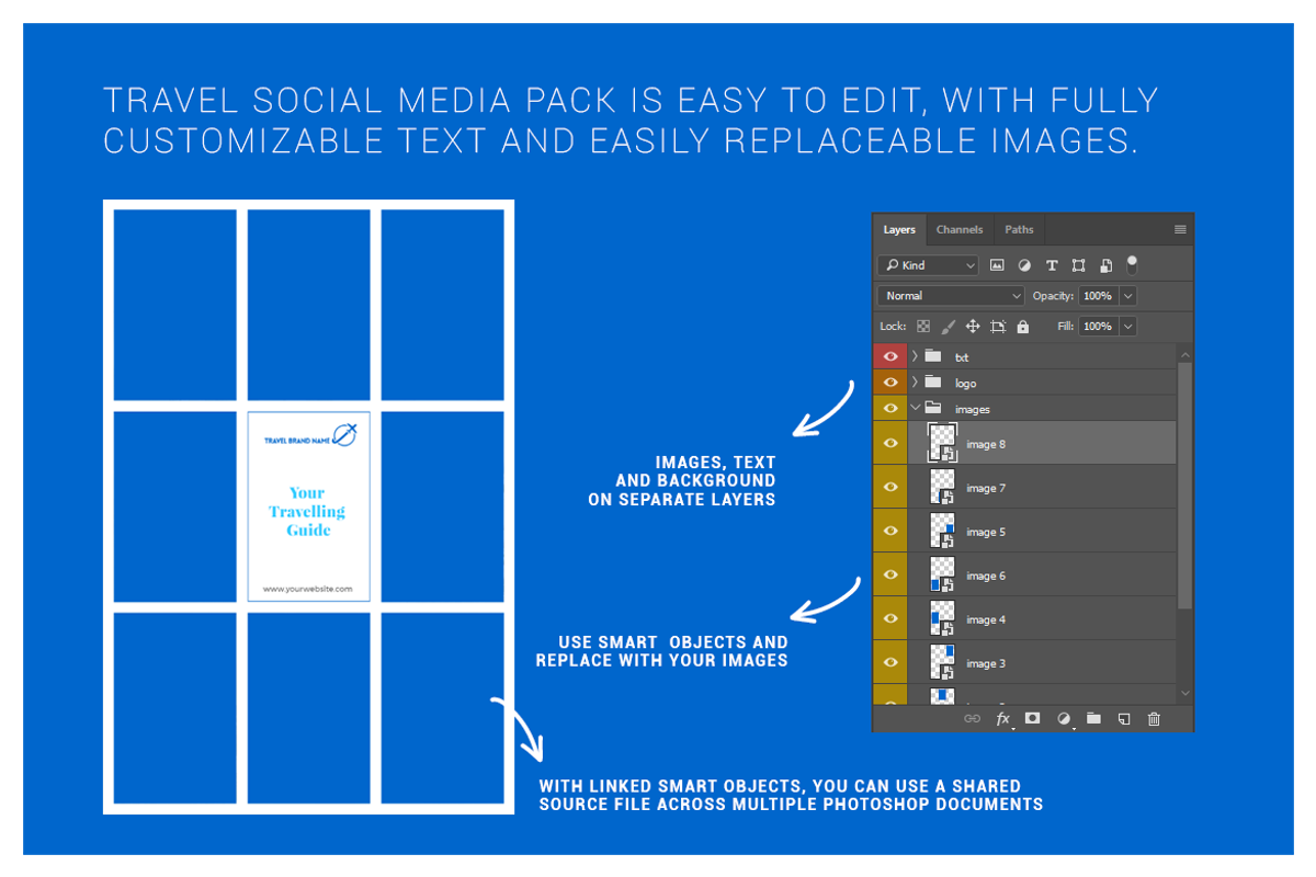 Travel Social Media Pack, a Social Media Template by Boris Cupac (Photo 13 of 14)