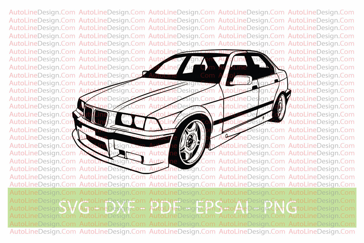 M3 E36 Drift Car Vector, a Transportation Illustration by AutoLineDesign