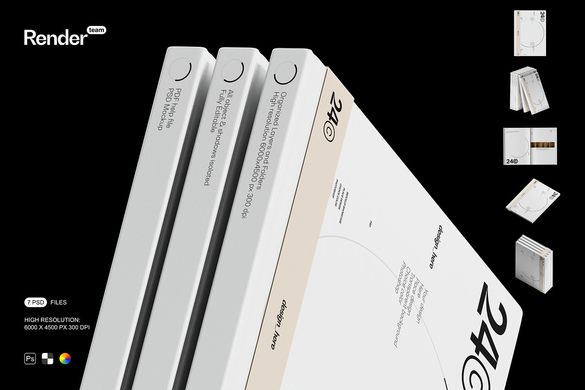 Book Mockup Set, a Books & Magazine Mockup by Renderteam (Photo 1 of 14)