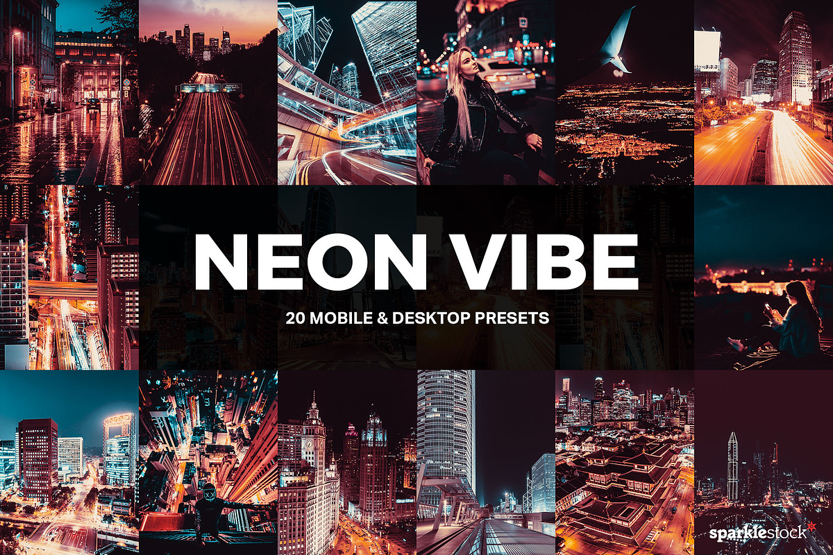 20 Neon Vibe Lightroom Presets LUTs, a Preset Add-On by SparkleStock (Photo 1 of 9)