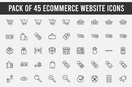 Ecommerce website icon set of 45