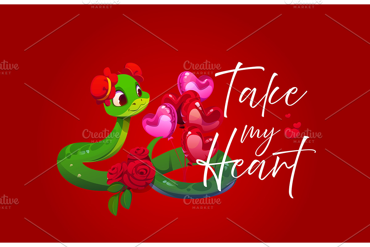Take My Heart, Valentine Day quote, an Illustration by Vector Tradition (Photo 1 of 3)