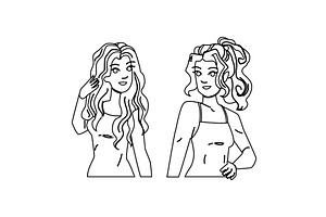 model hairstyle woman vector, a Person Illustration by pikepicture
