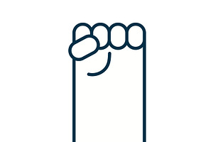Clenched fist, hand raised up, an Object Graphic by sceptical cactus
