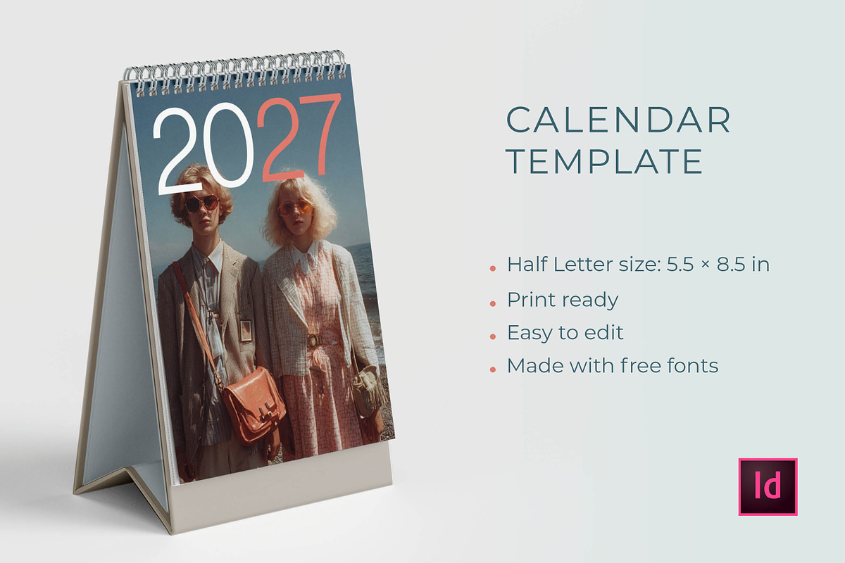 2027 Desk Calendar Template, a Stationery Template by R-studio (Photo 1 of 8)
