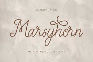 Marsyhorn - Monoline Script Font