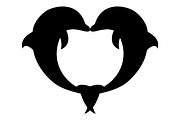 Two Dolphins in a Heart Shape, an Animal Illustration by Ghagra (Thumbnail 2 of 4)