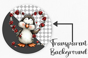 Cute Penguins Valentine Clipart, an Illustration by Canvas Craft (Thumbnail 2 of 6)