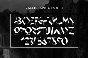 Set Of Three Calligraphic Fonts