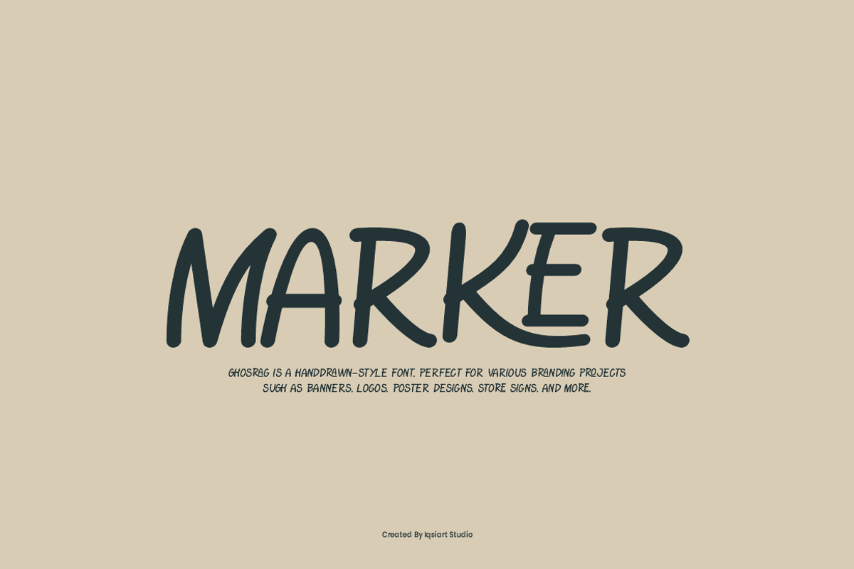 Chosrag - Marker Ligatures Font, a Handwritten Font by Iqsiart Studio (Photo 2 of 8)