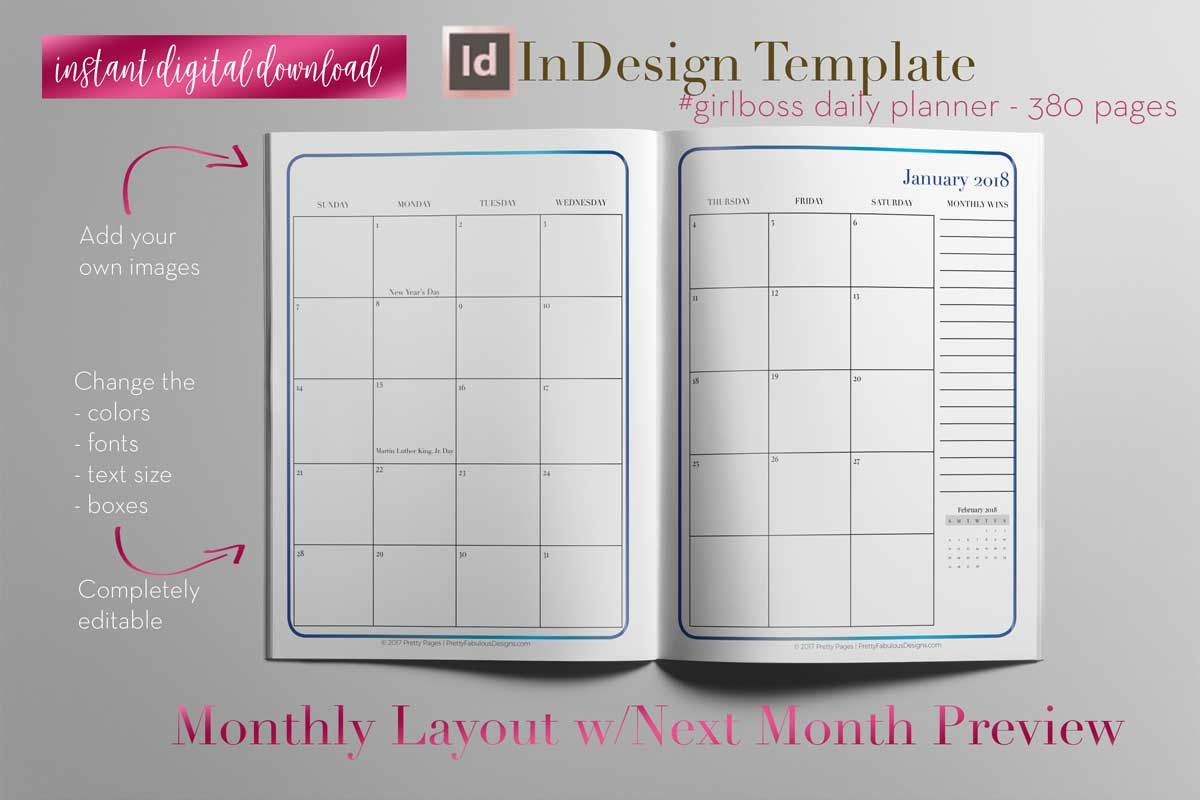 Daily Planner | InDesign Template, a Stationery Template by Planner Templates (Photo 10 of 15)