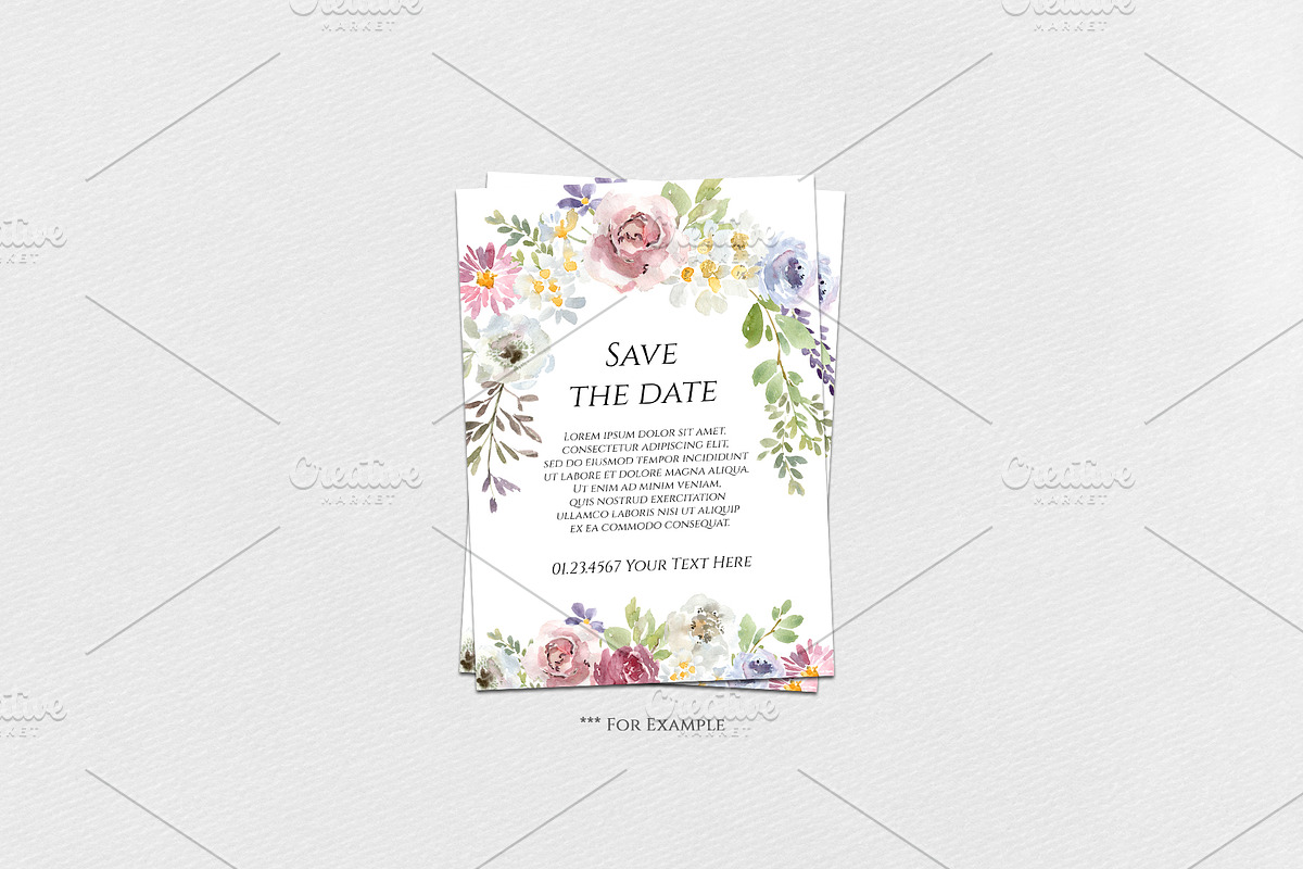 Watercolor Hand-painted Pale Flowers, a Decorative Illustration by GraphicsDish (Photo 4 of 4)