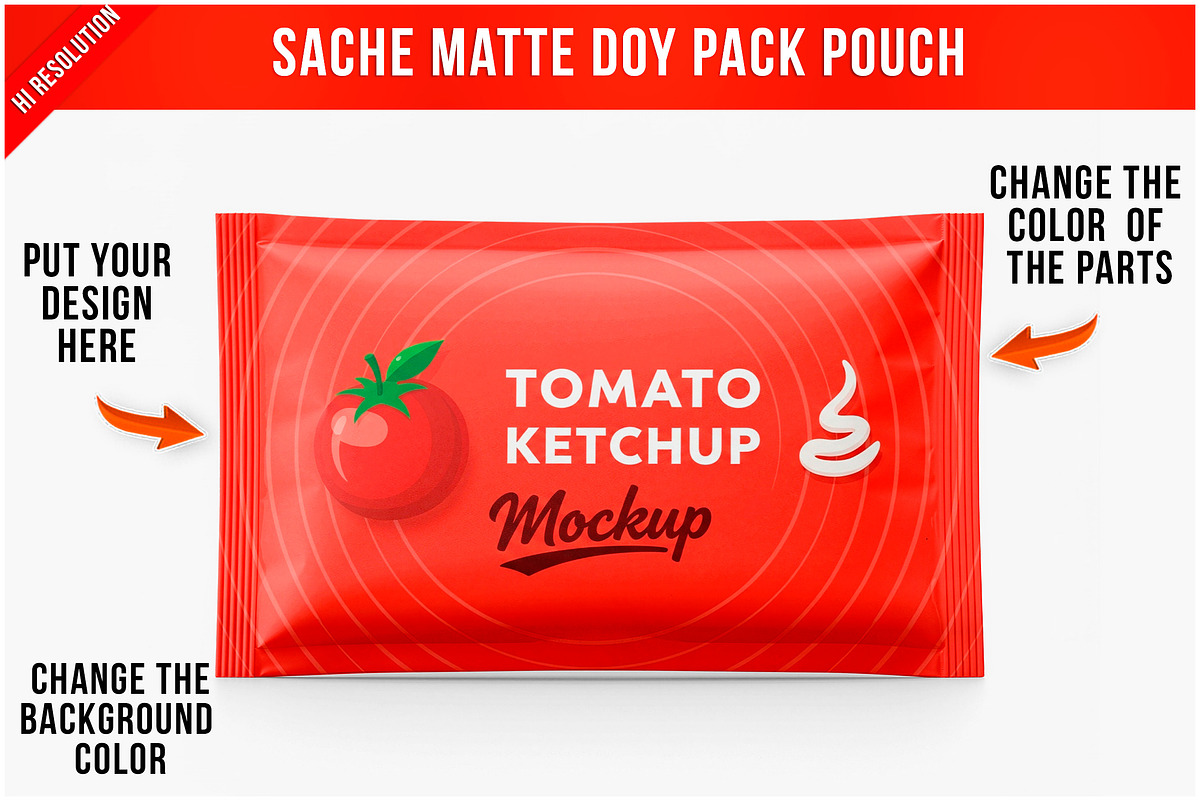 Matte Doypack Pouch Sachet PSD, a Product Mockup by Bruno's Shop (Photo 1 of 3)