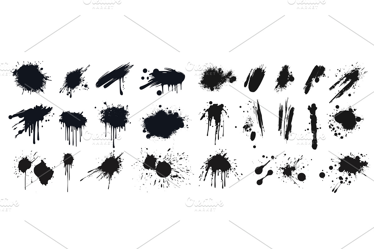 blot silhouette monochrome set, an Object Illustration by Stock-Smart-Start