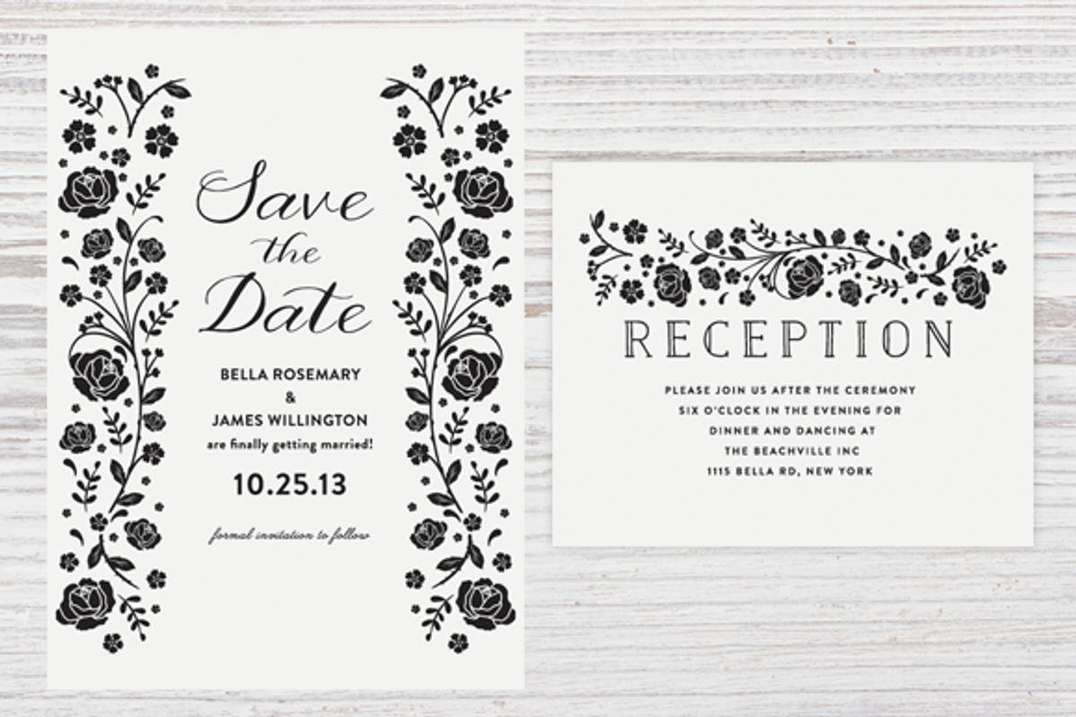 Floral Wedding Templates EPS & JPG, an Invitation Template by Pixejoo (Photo 3 of 4)