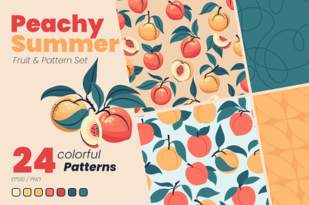 Peachy Summer – Fruit & Pattern Set