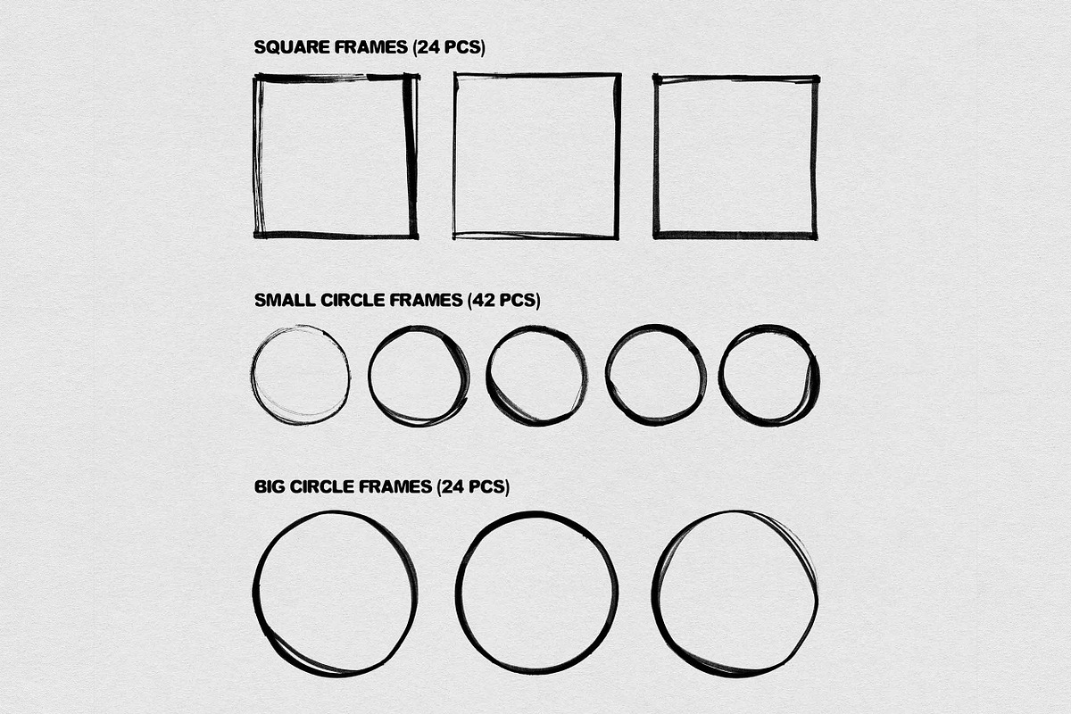 MARKER FRAMES & LINES / 400 PNG Elem, an Object Graphic by BORT GRAPHIC (Photo 7 of 9)