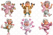 Funny Fitness Grandma Clipart, an Animal Illustration by Black Bird Studio (Thumbnail 2 of 6)
