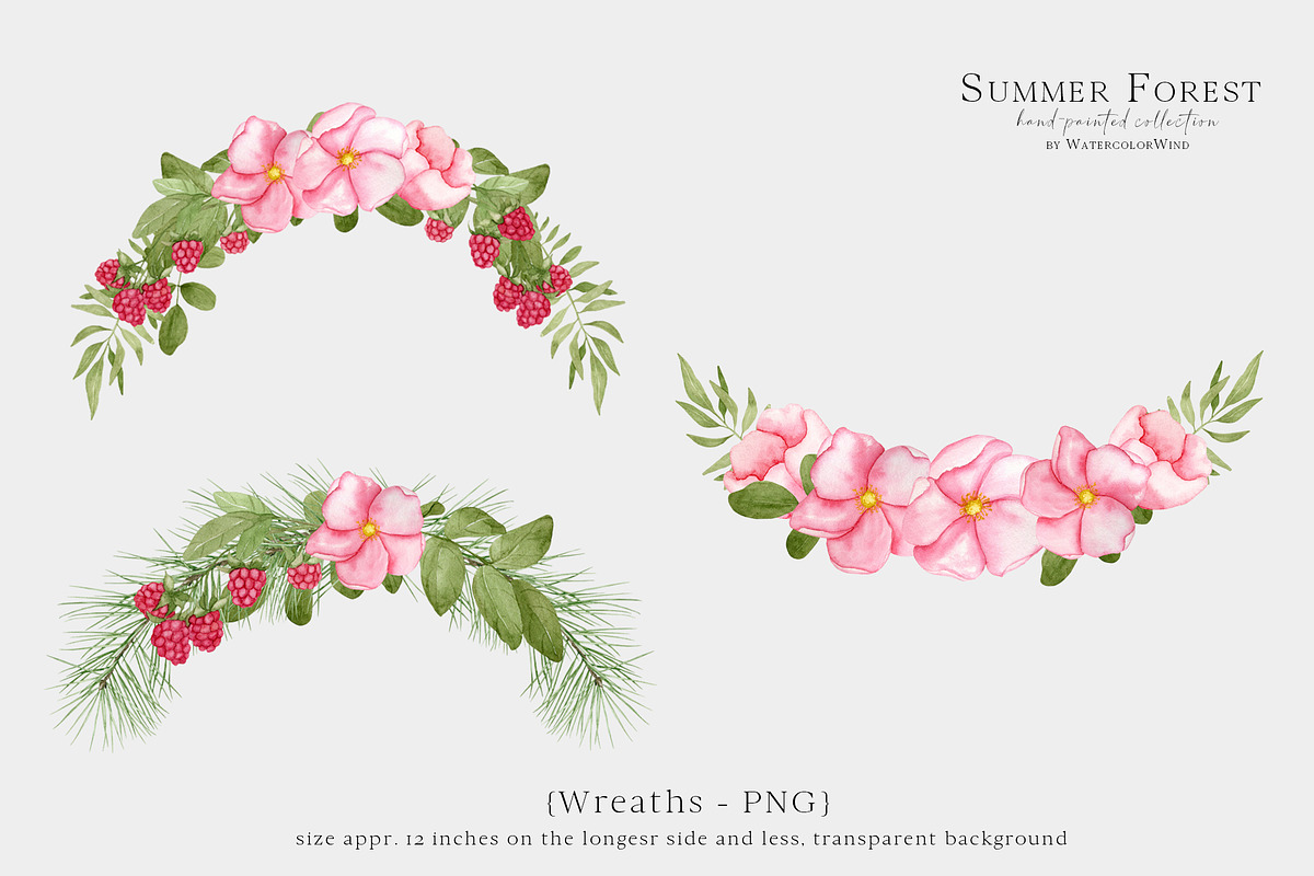 Forest Floral Clipart with Raspberry, an Illustration by WatercolorWind (Photo 9 of 14)
