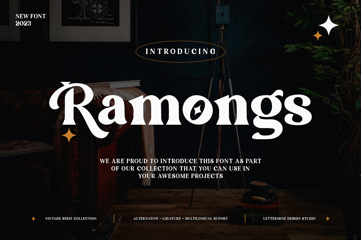Ramongs - Vintage Serif Font, a Serif Font by Lettermine (Photo 1 of 10)