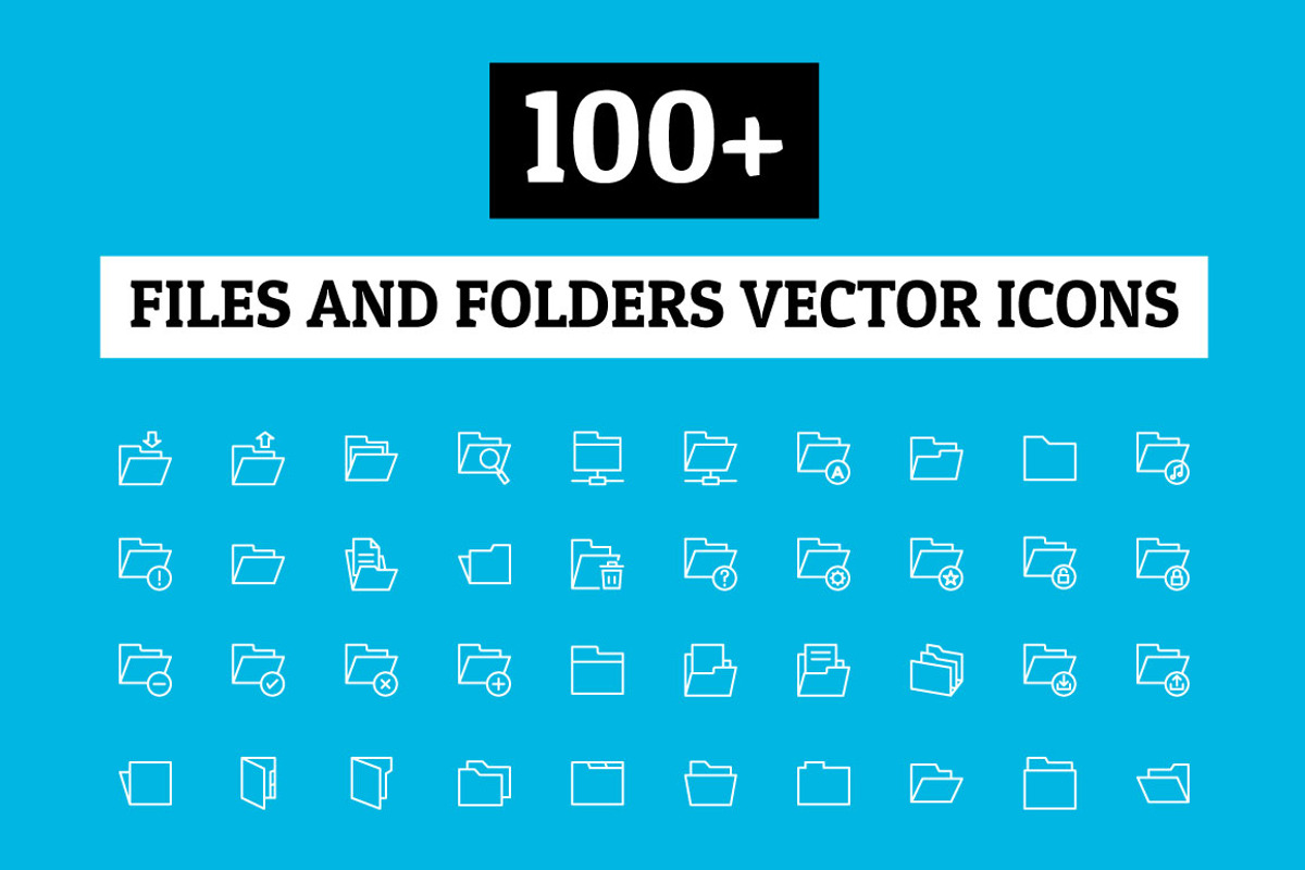 100+ Files and Folders Icon, an Outline Icon by Creative Stall (Photo 1 of 2)
