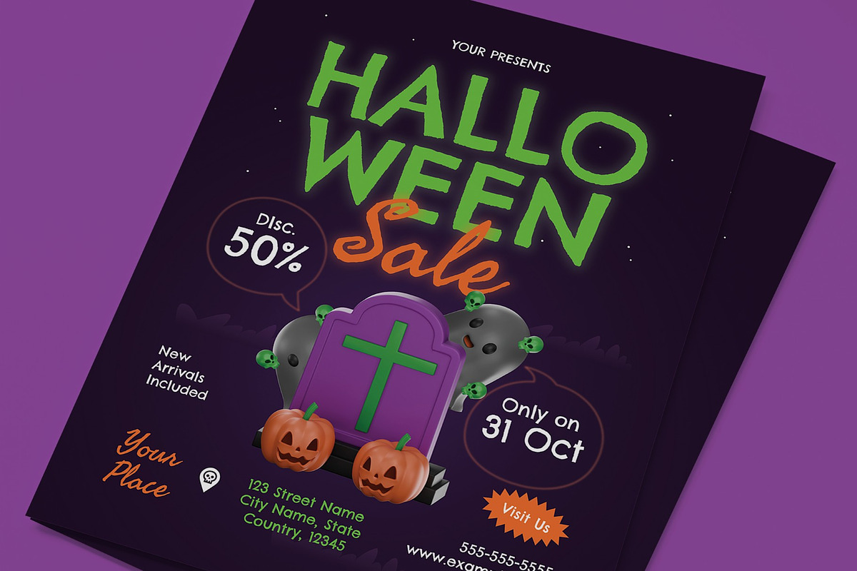 Halloween Sale Flyer, a Flyer Template by graphicook (Photo 2 of 3)