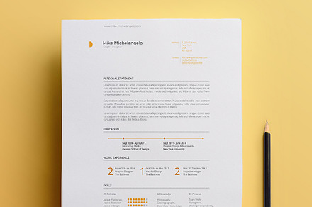 Resume Template Pack | Michelangelo, a Resume Template by AAO.Design