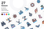 Ocean Icons Set - Filled Line, an Icon by Kmg Design (Thumbnail 1 of 2)