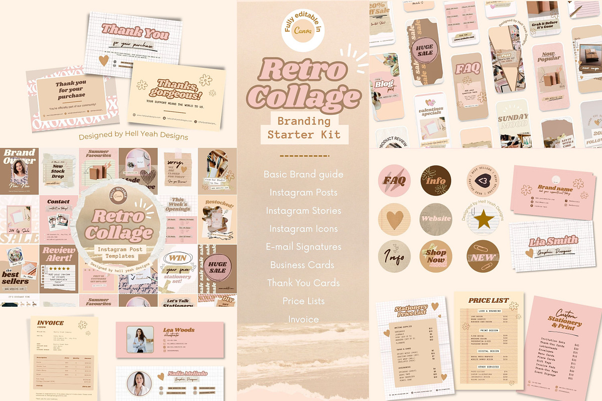 Retro Collage Branding Starter Kit, a Social Media Template by Hell Yeah Designs (Photo 1 of 22)