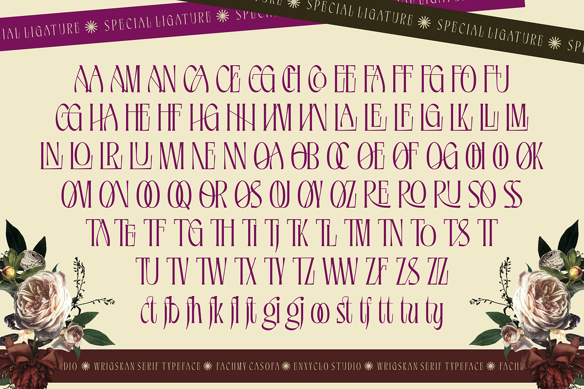 Wrigskan - Luxury Ligature Serif, a Serif Font by Enxyclo Studio (Photo 11 of 15)