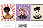 Retro Character Creator, a Person Illustration by Parsec (Thumbnail 2 of 7)