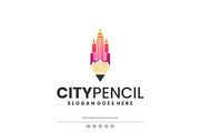 Modern Gradient City Pencil Logo, a Branding & Logo Template by Artnivora.Std (Thumbnail 1 of 3)