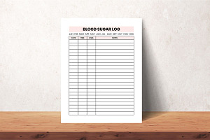 Blood Sugar Log, Blood Sugar Journal