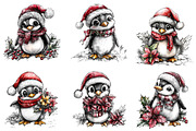 Winter holiday Penguin clipart, an Illustration by CreationArt (Thumbnail 4 of 5)
