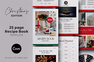 Holiday Recipe Book Canva Template