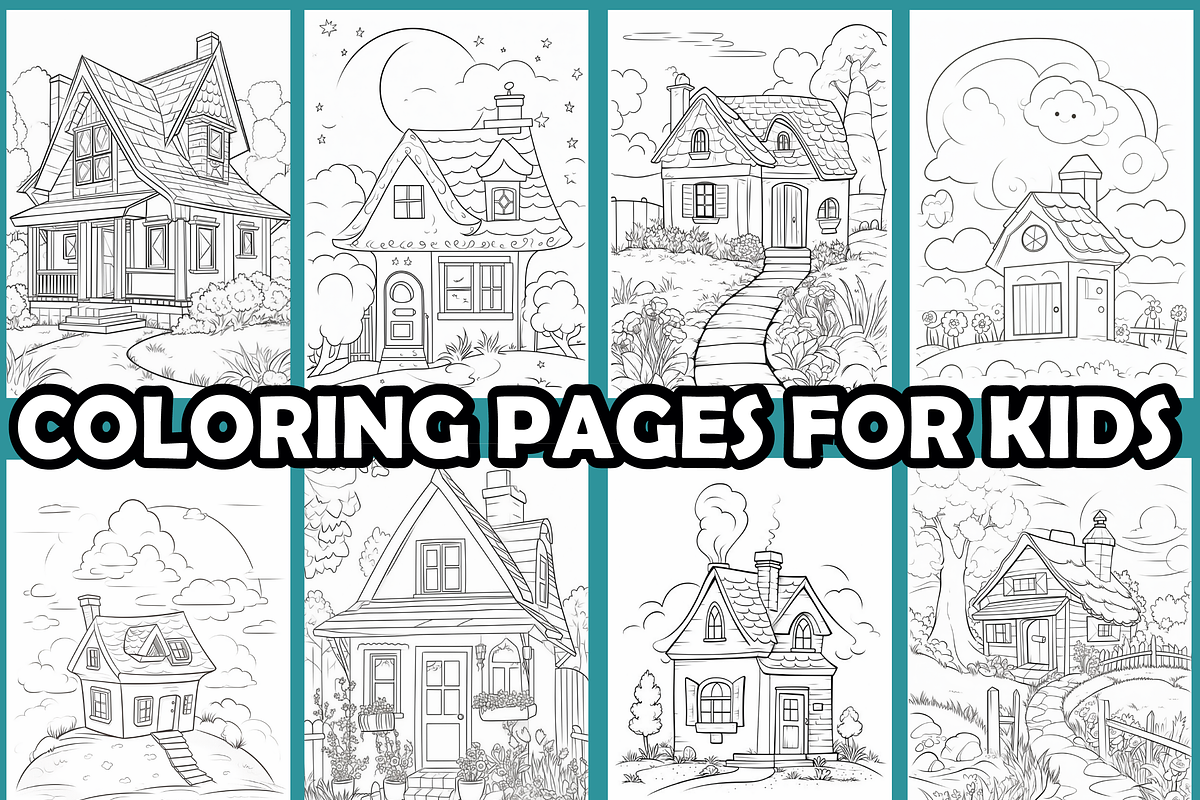 Cute Cottage Coloring Pages For Kids, an Animal Illustration by martinblan (Photo 3 of 4)