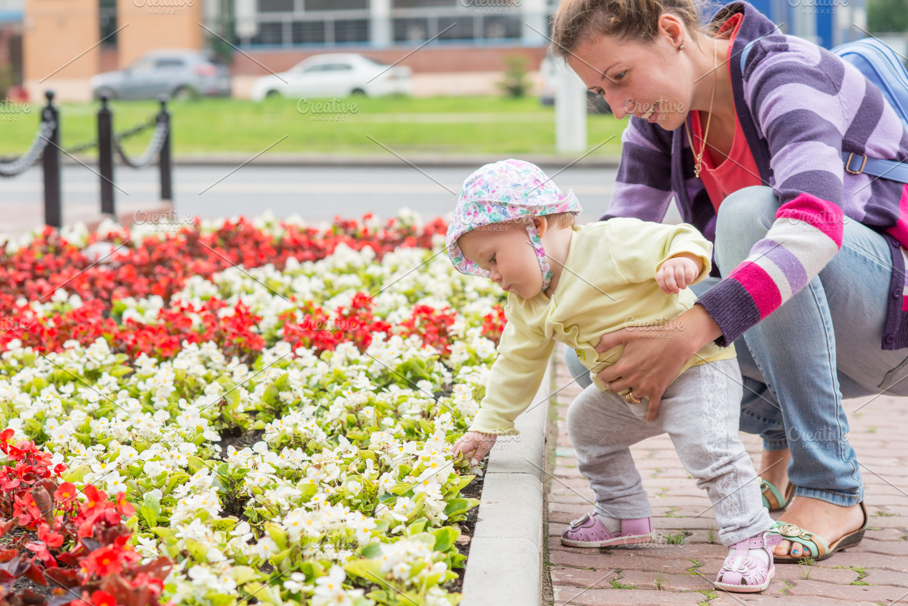 Baby first steps with mom stock photo containing mom and cute, a Person Photo by Evgeniy Losev