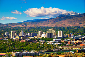 Downtown Reno skyline, Nevada, with