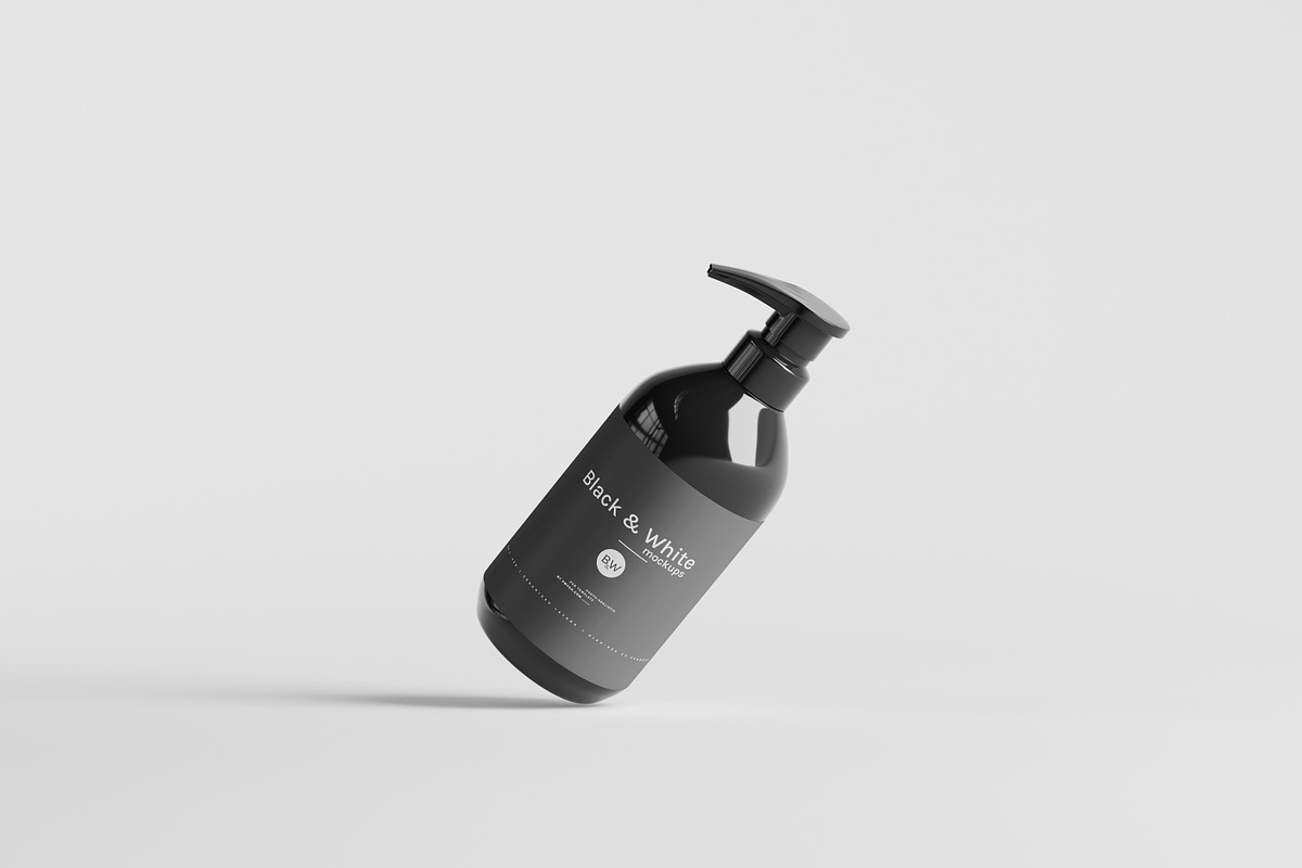 Black & White Mockups - Pump Bottles, a Packaging Mockup by pmvch (Photo 144 of 160)