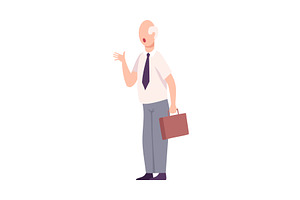 Angry Male Boss or Office Worker, a Person Illustration by TopVectors