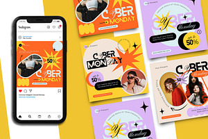 Cyber Monday Instagram Post Template, a Social Media Template by Artnivora.Std
