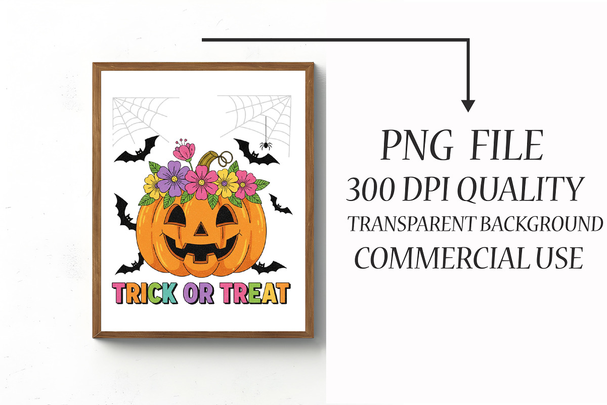 Pumpkin Floral Trick or Treat Graphi, an Illustration by Libby Wishes (Photo 4 of 6)