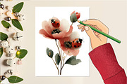 Poppy Flower Cottagecore Art, an Illustration by DreamCafeArt (Thumbnail 5 of 6)