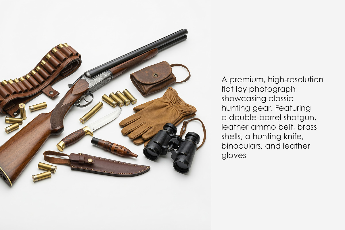 Classic Hunting Gear Flat Lay, an Object Illustration by StockVerse Creative (Photo 2 of 3)