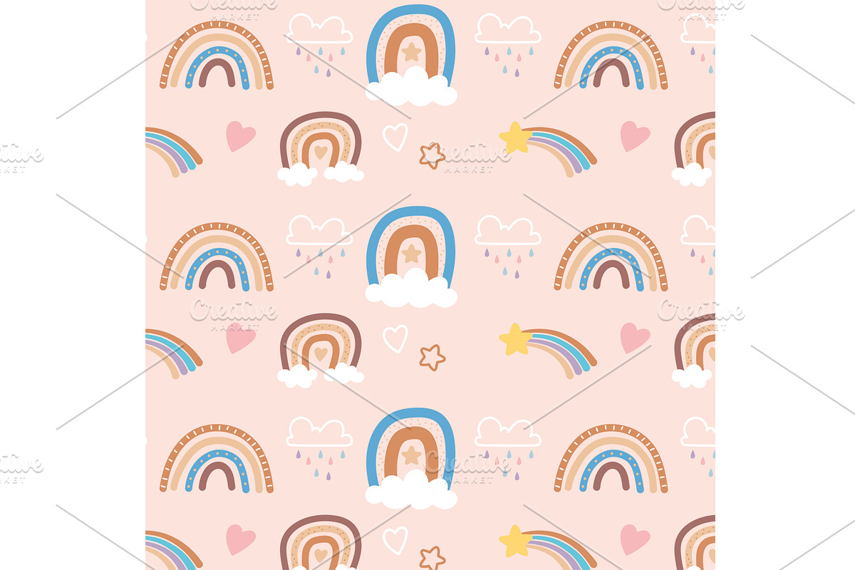 rainbow shooting star, a Texture Illustration by studiogstock