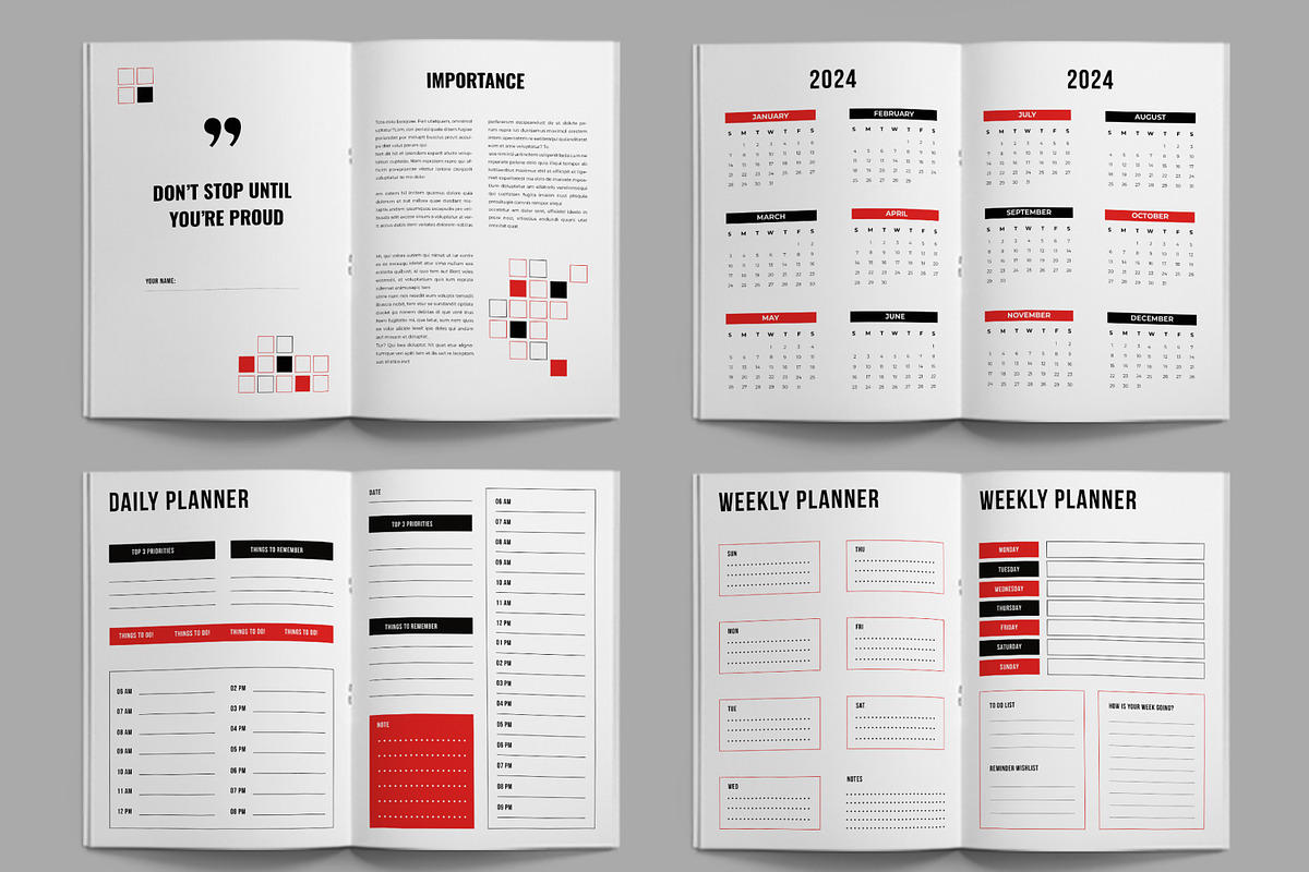 Planner Layout Design Template