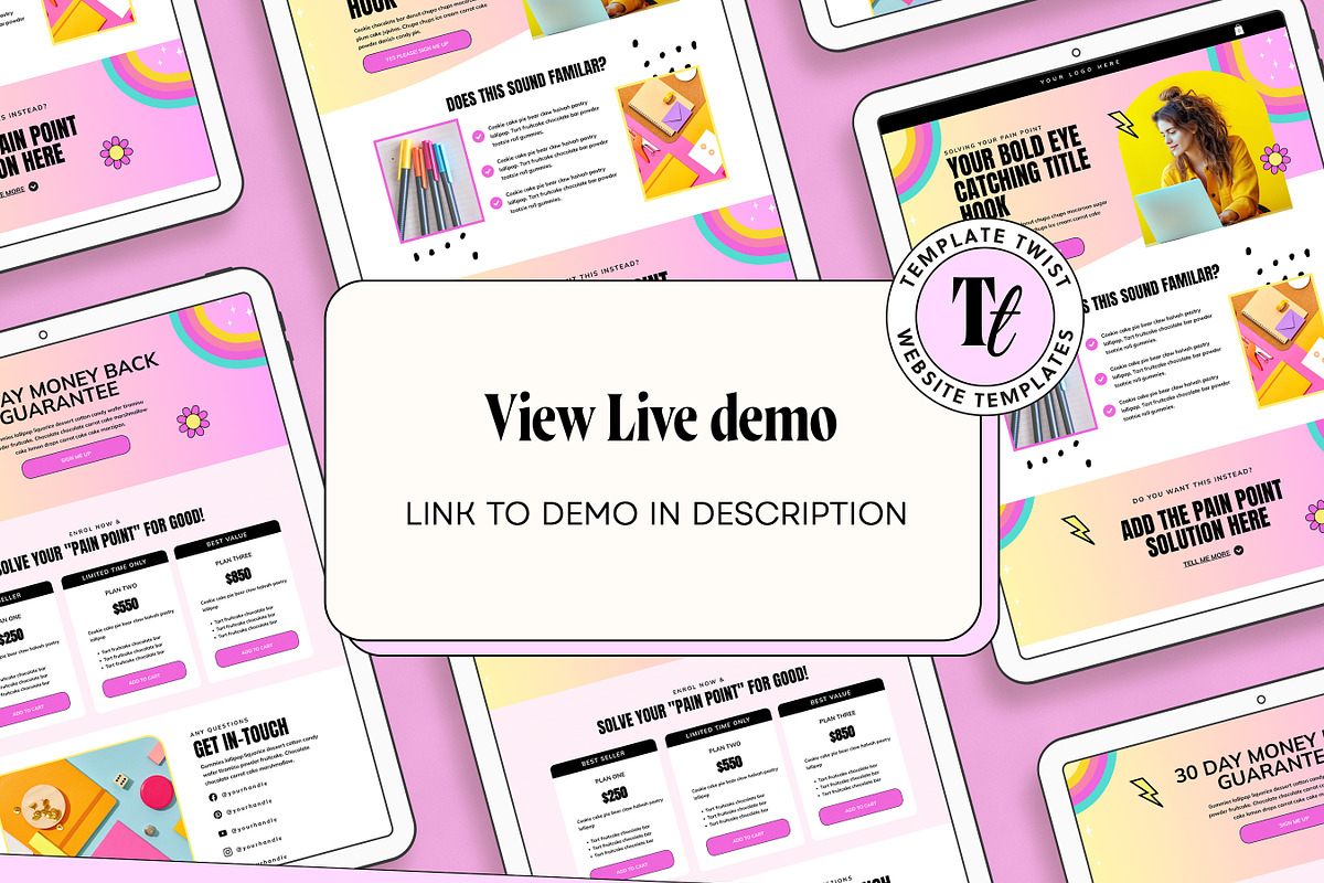 Colorful Wix Studio Sales Page, a Wix Template by Template Twist Shop (Photo 3 of 10)