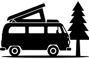 Camper Van and Pine Tree Silhouette, a Transportation Illustration by abu67222 (Thumbnail 11 of 13)