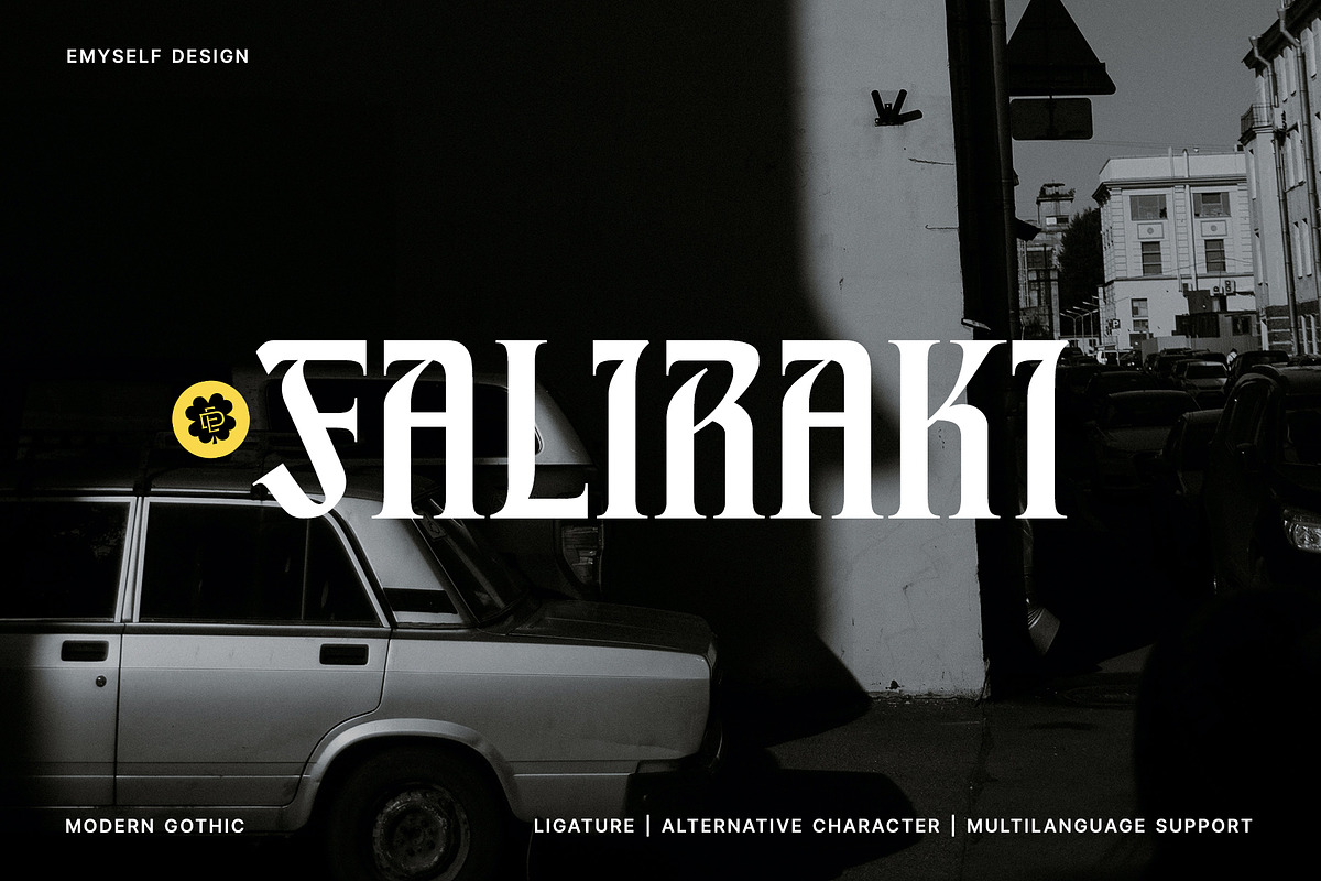 ED Faliraki Typeface, a Blackletter Font by Emyself Design (Photo 1 of 10)